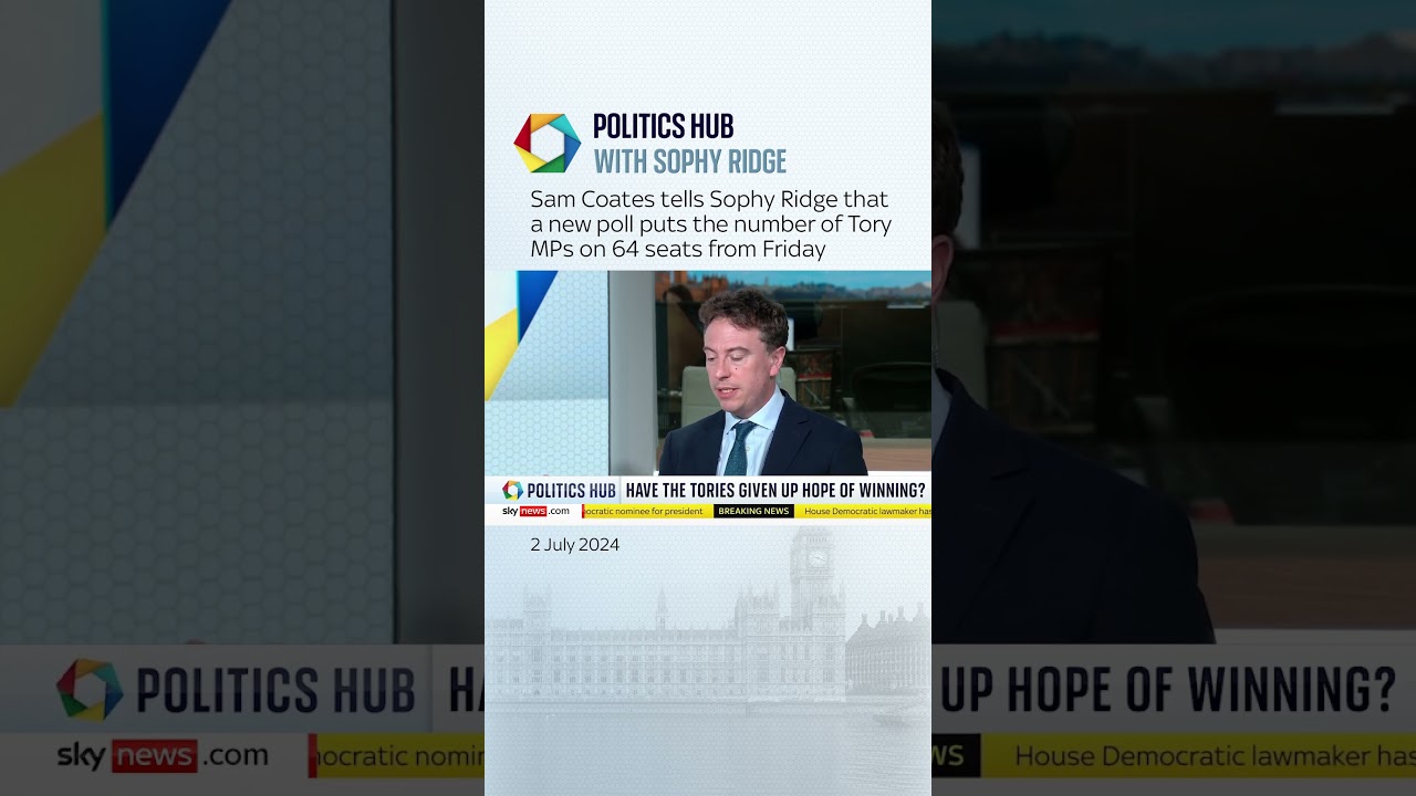 #SamCoates tells #SophyRidge that a #poll from Survation 'puts the number of #Tory MPs on 64 seats