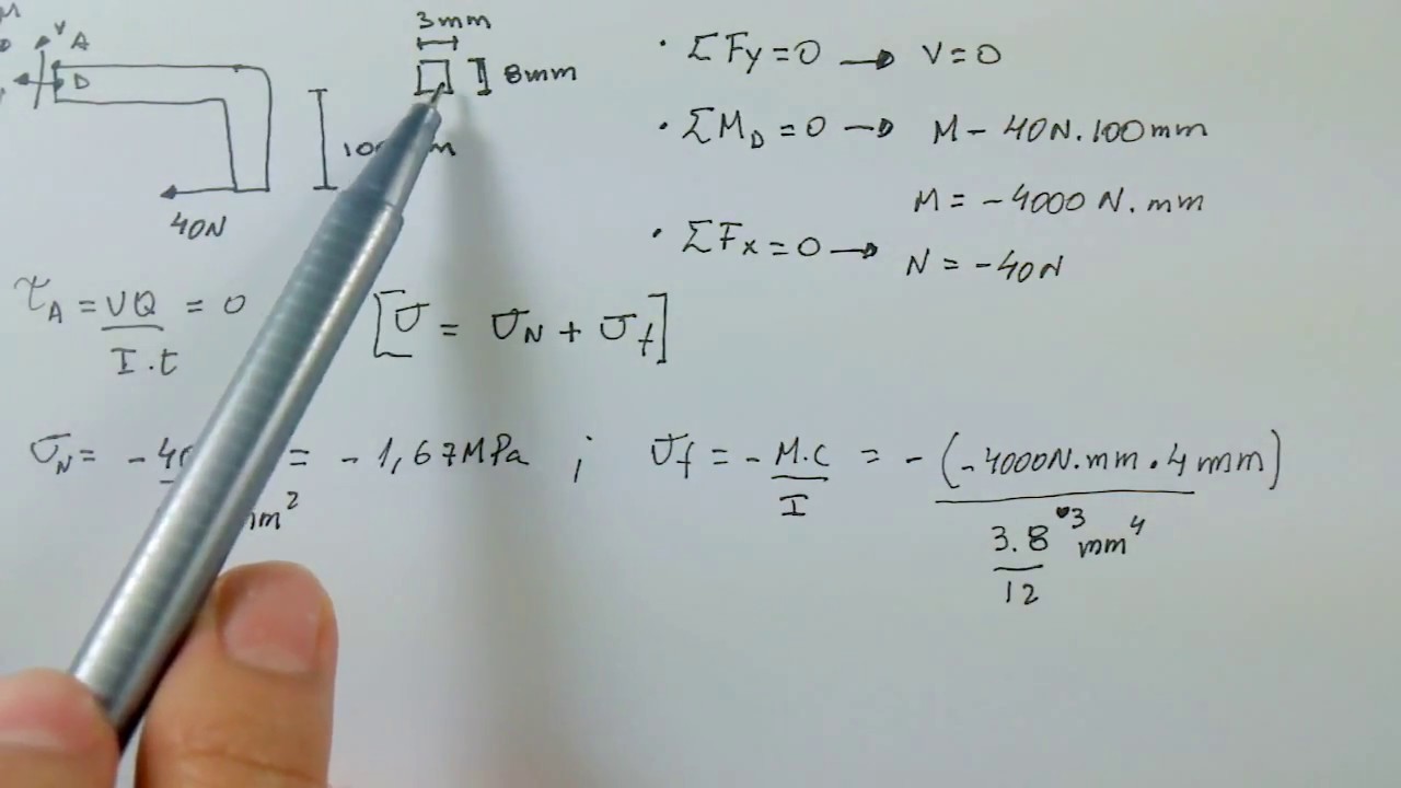 EXERCÍCIO RESOLVIDO HIBBELER - MECÂNICA DOS SÓLIDOS 8.19