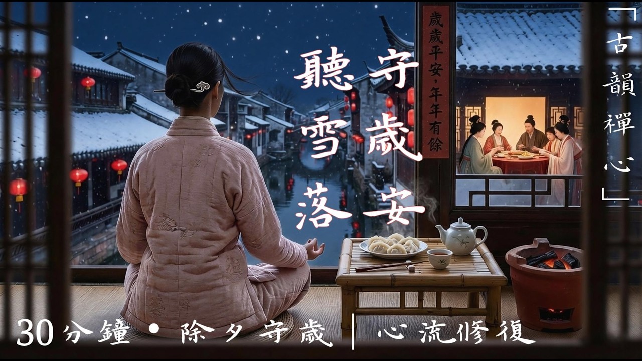 [除夕守歲・30分鐘新中式古樂] 聽見雪落的聲音：在人間煙火旁守護心靈寧靜｜心流修復・擺脫內耗・《雪窗守歲》｜Relaxation & Mindfulness