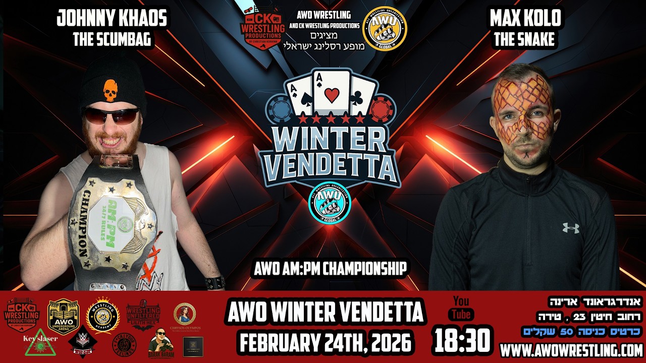 AWO Winter Vendetta 2026 | AWO AM:PM Championship | Johnny Khaos (c) vs. Max Kolo