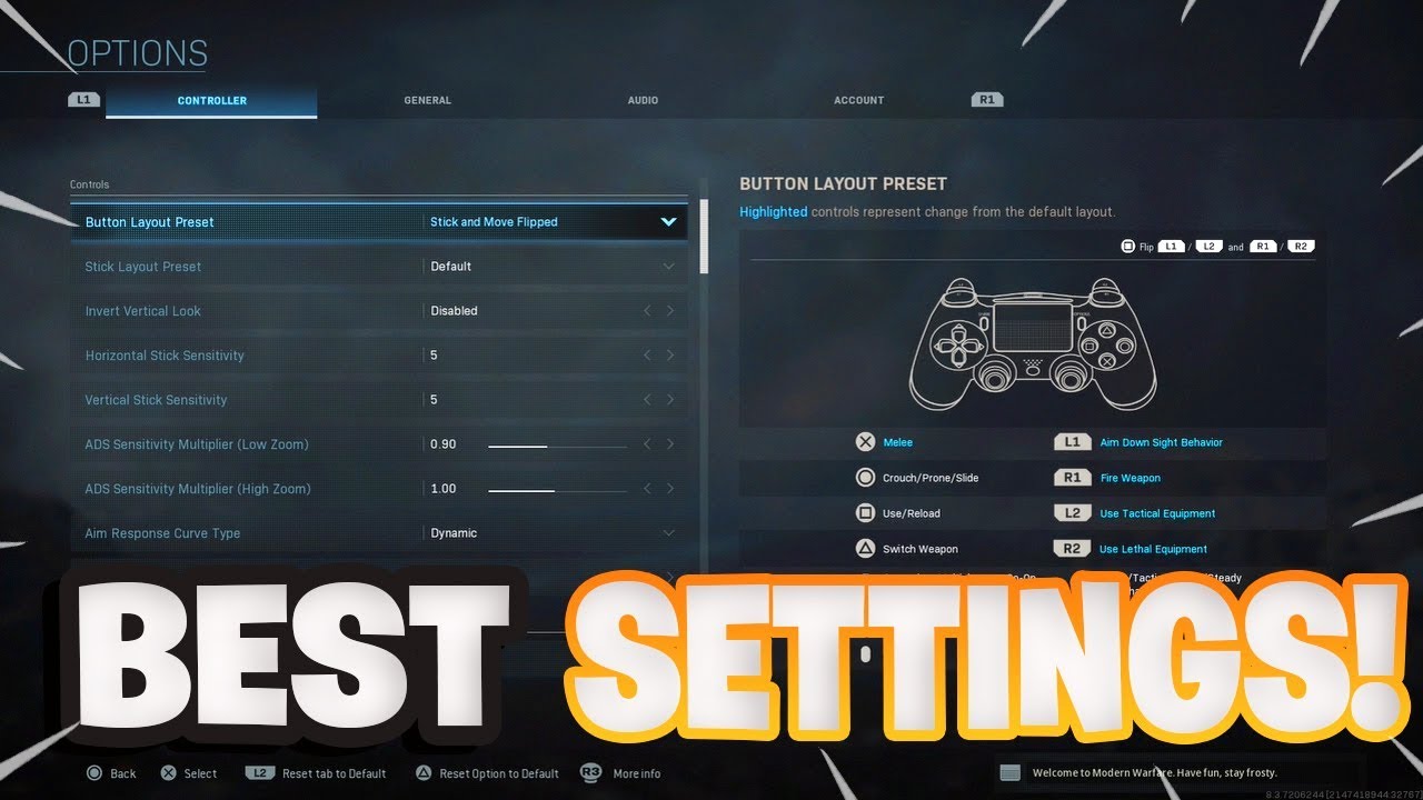 BEST MODERN WARFARE CONTROLLER SETTINGS COD MW! BEST SENSITIVITY SETTINGS PS4/XBOX 2019