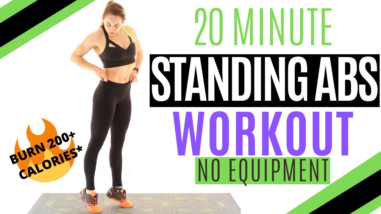 20 minute Standing Abs, Core & Cardio // Daily Home Workout - No Equipment 🔥 Burn 200+ Calories*
