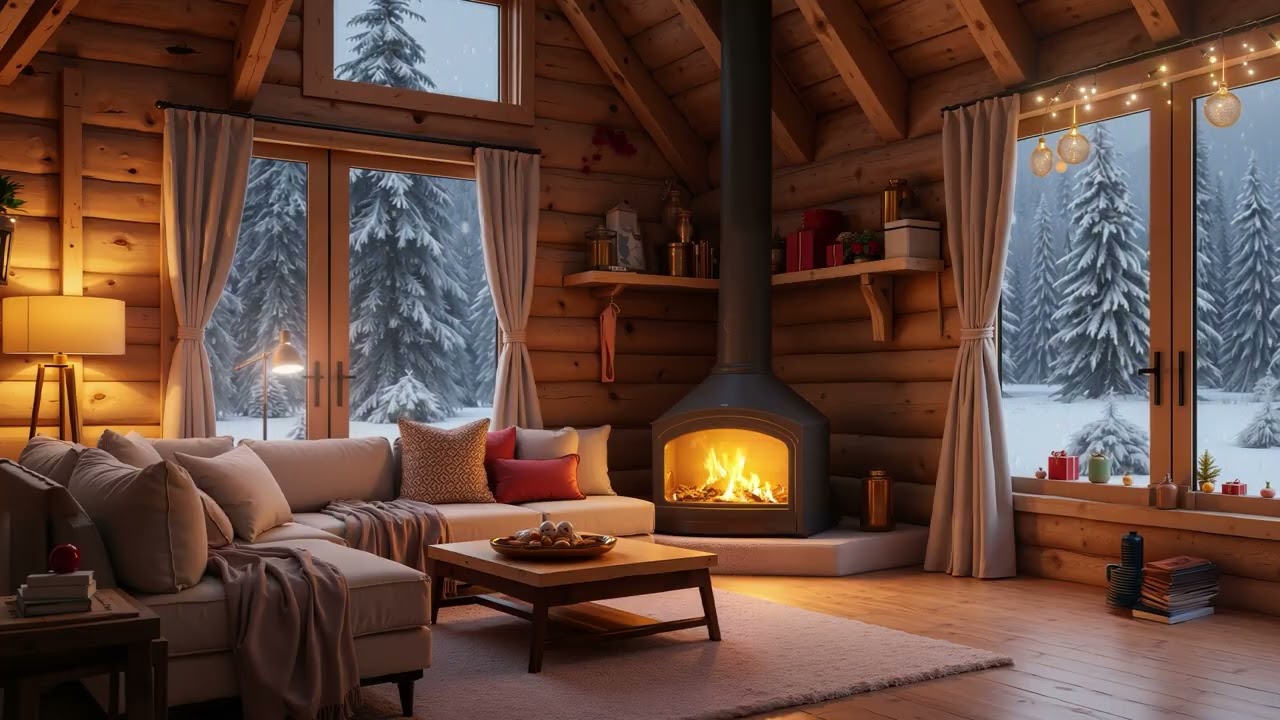 Warm fire - Night wind, soothing background sound to calm the mind and sleep