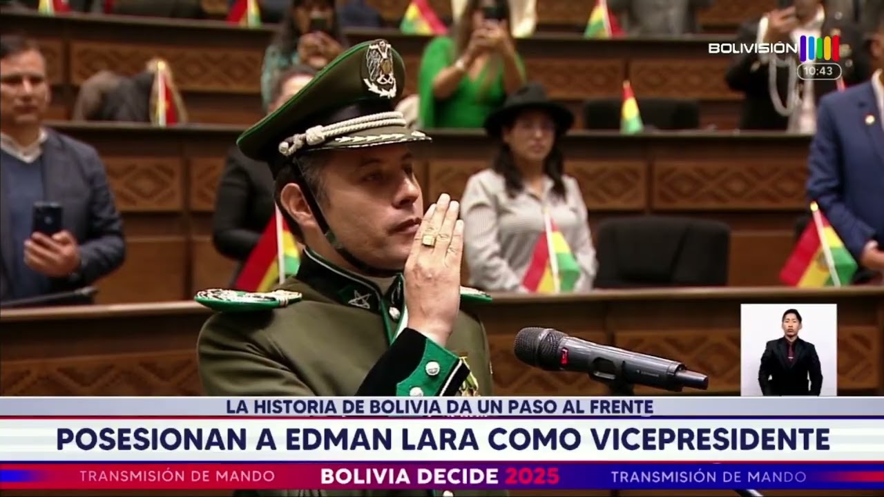 Edman Lara jura como vicepresidente de #Bolivia.