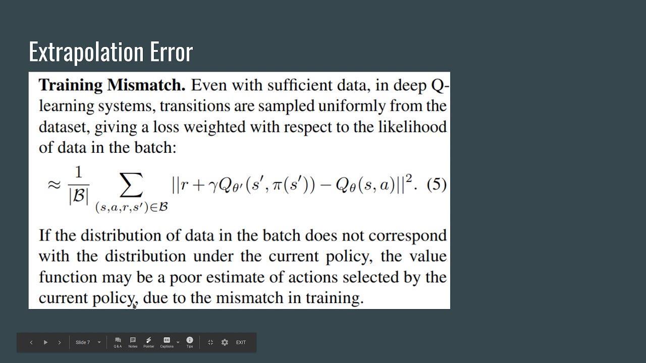 1/22/2021 Literature Week 1 (Batch Constrained Q-Learning (BCQ))
