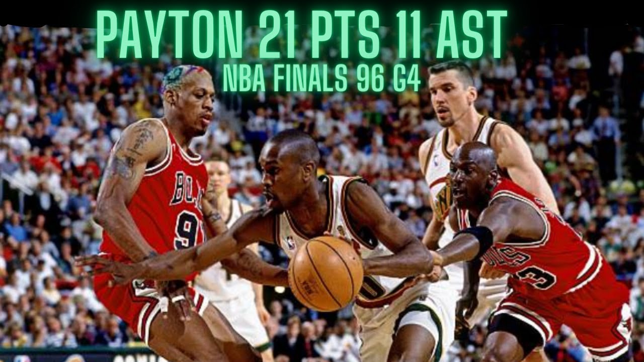 Gary Payton Highlights 21 Points 11 AST NBA Finals 1996 Game 4 Bulls vs Sonics