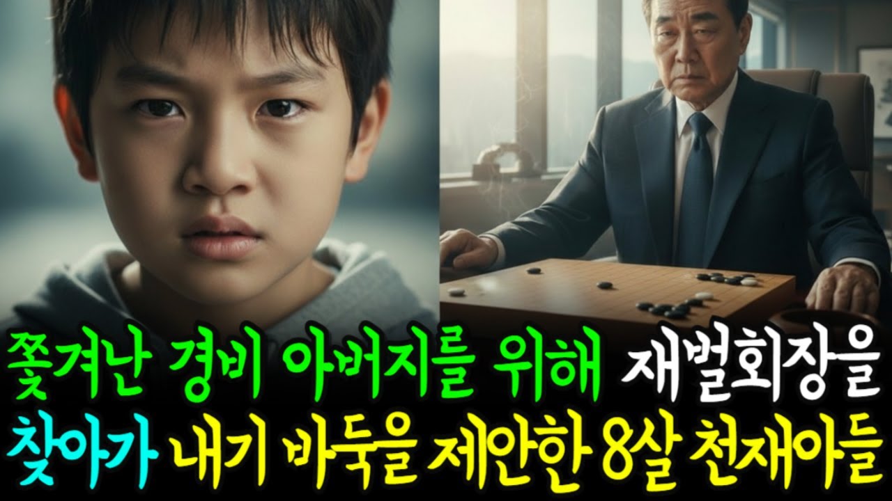 쫓겨난 경비 아버지를 위해 재벌회장을찾아가 내기바둑를 제안한 8살 천재 아들