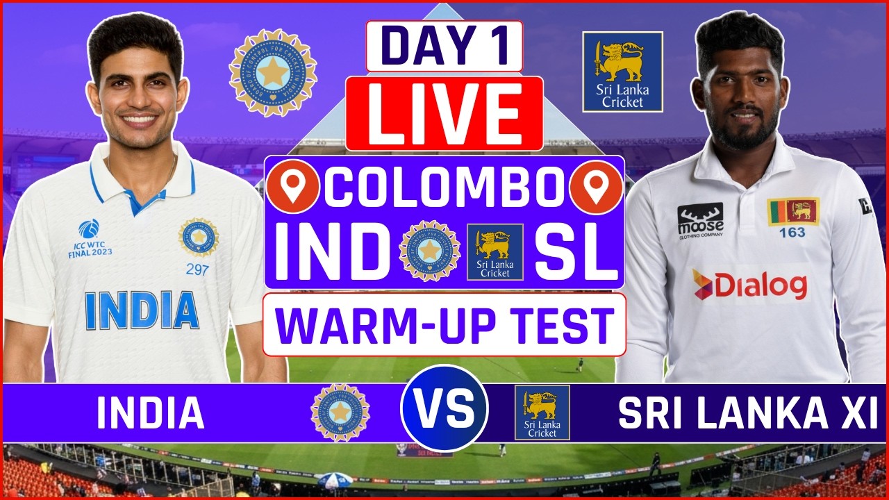 India vs Sri Lanka XI Warm-up Match Live Score | IND vs SL XI Test Day 1 Live Audio Commentary