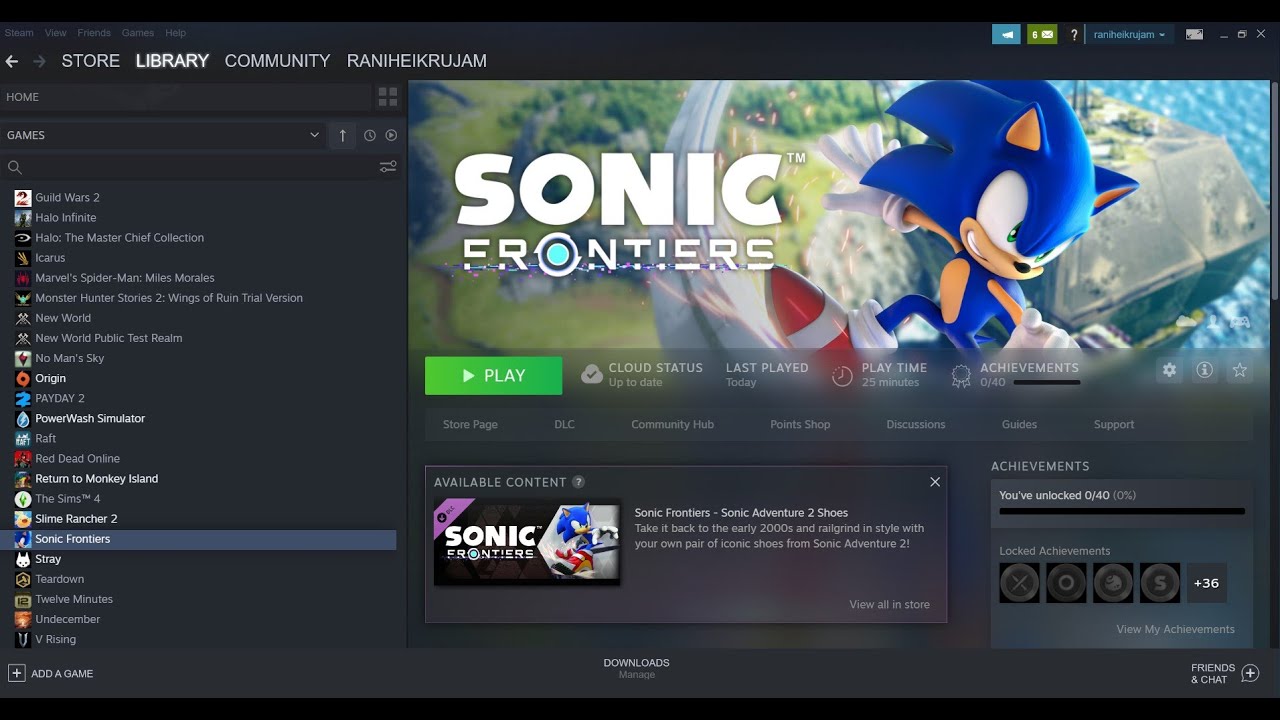 Исправление проблемы с запуском, сбоями, зависанием и черным экраном в Sonic Frontiers на ПК