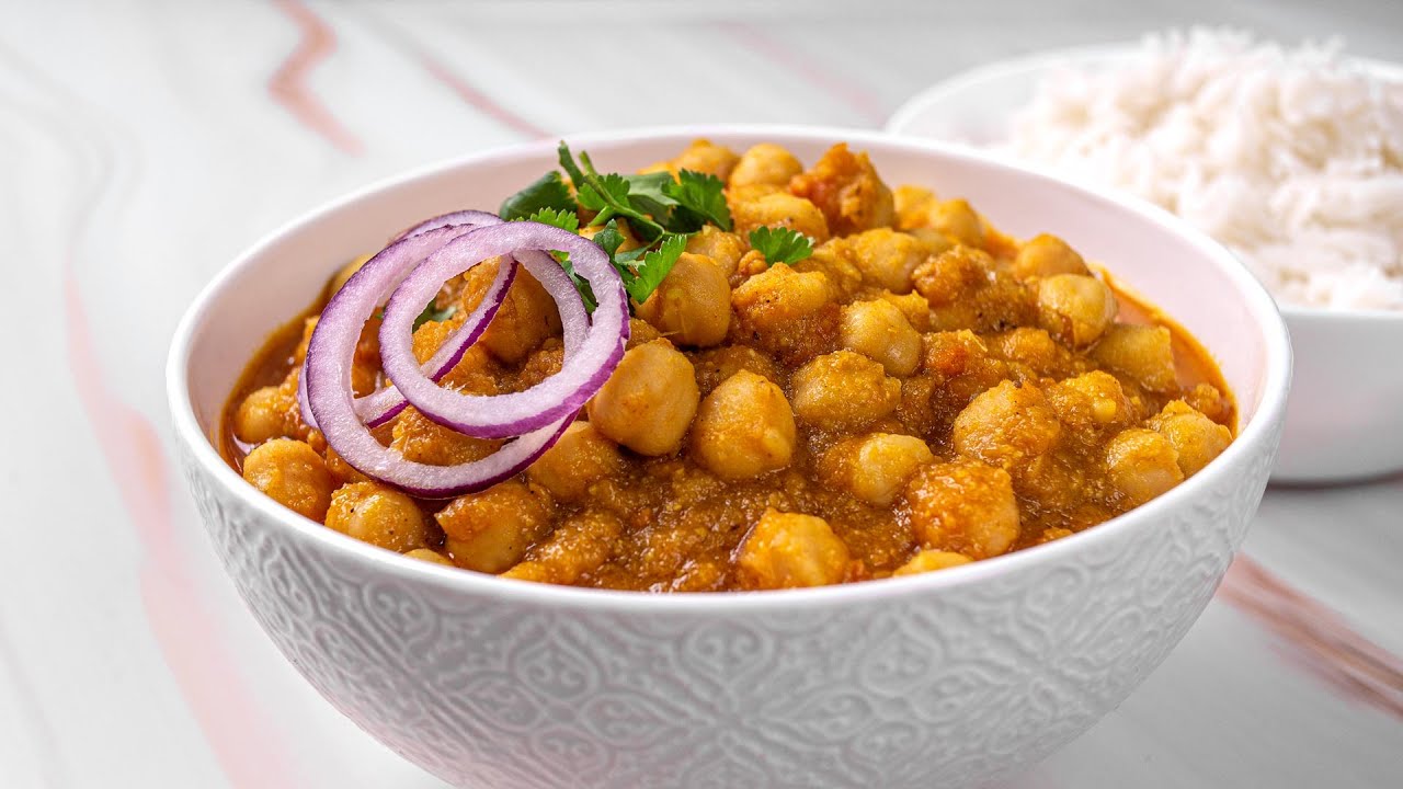 Indisches Chana Masala Rezept - Kichererbsen Curry - Vegan