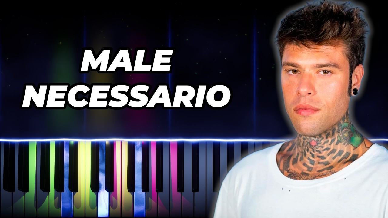 Fedez, Marco Masini - MALE NECESSARIO - Sanremo 2026 - piano karaoke instrumental cover