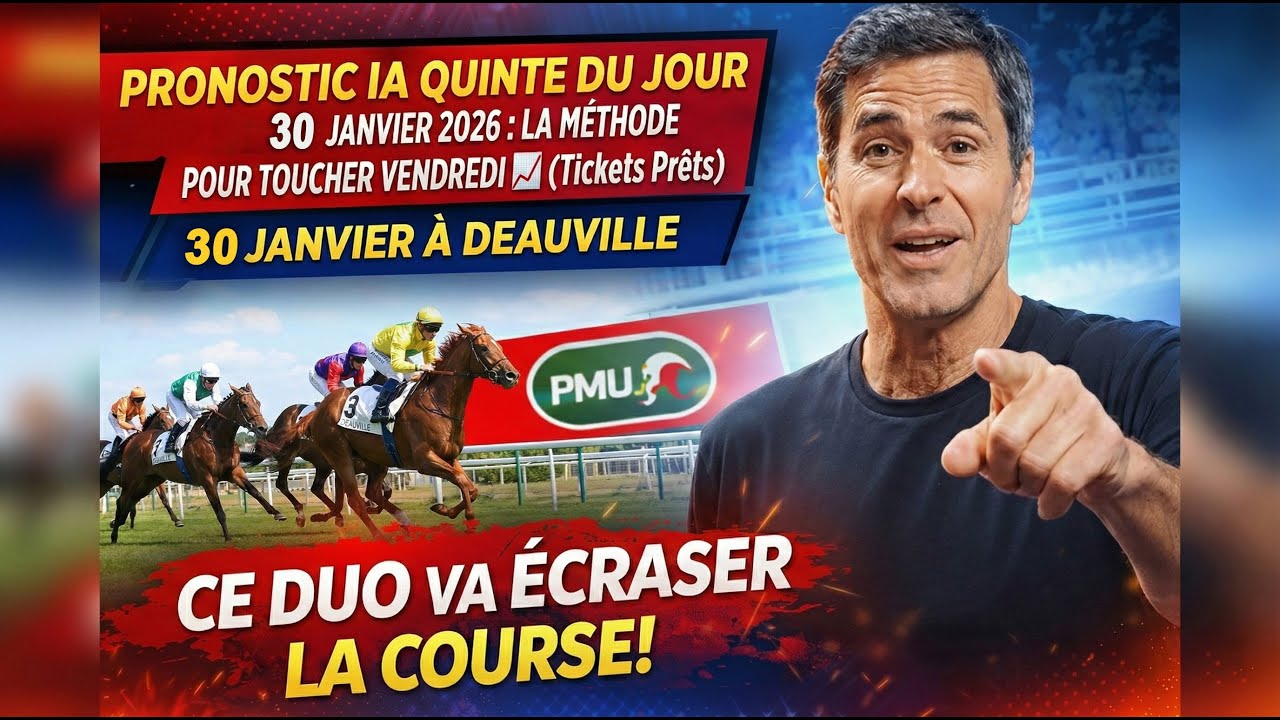 PRONOSTIC IA QUINTE DU JOUR VENDEDI 30 JANVIER 2026 : LA MÉTHODE POUR TOUCHER  📈 (Tickets Prêts)