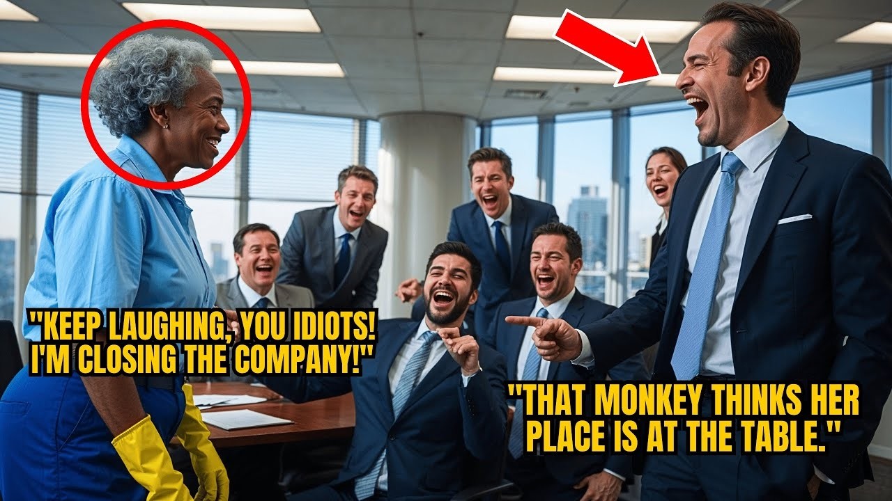 Old Black Cleaning Lady Walks into a Meeting — Execs Laugh Until She SHUTS DOWN the COMPANY