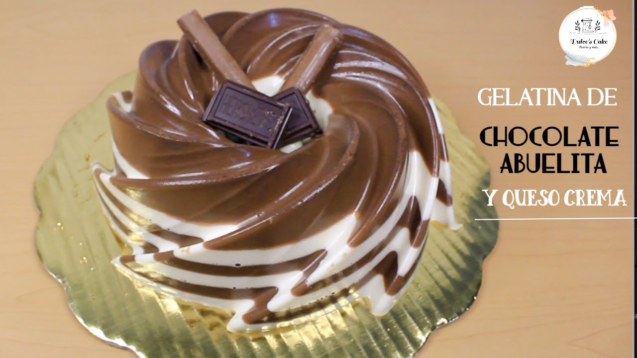PREPARA UNA GELATINA DE CHOCOLATE ABUELITA Y QUESO CREMA /FÁCIL Y DELICIOSA/ DULCES CAKE