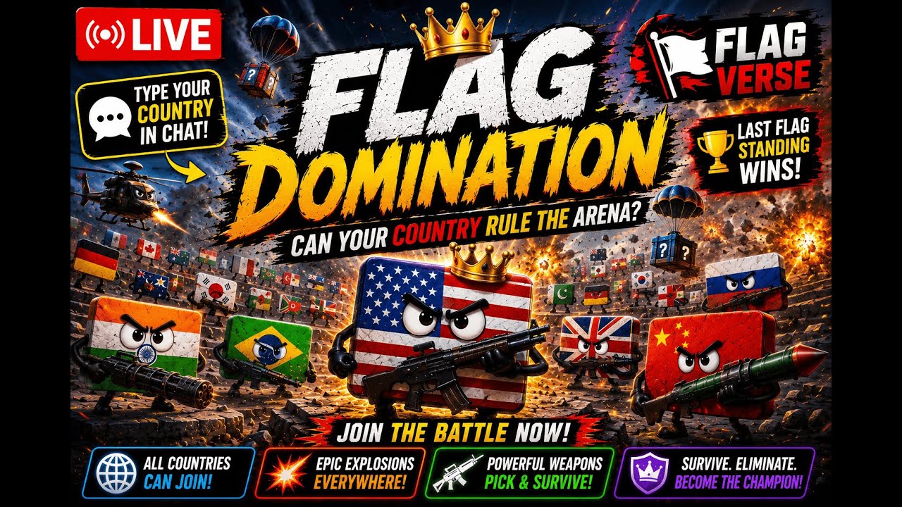Flag Domination LIVE 🔴 Can Your Country Rule the Arena? 🌍👑 #flagstorm