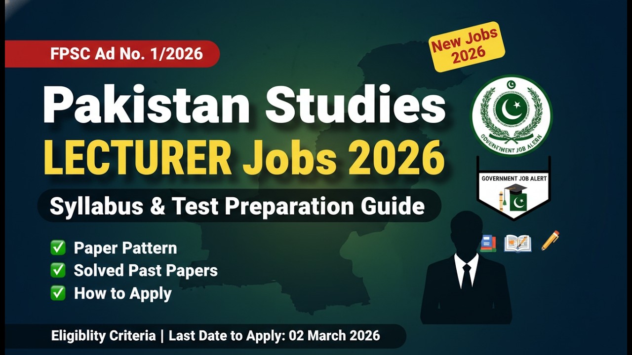 FPSC Lecturer Pakistan Studies Jobs 2026 | Ad No 1/2026 | Syllabus & Apply Guide