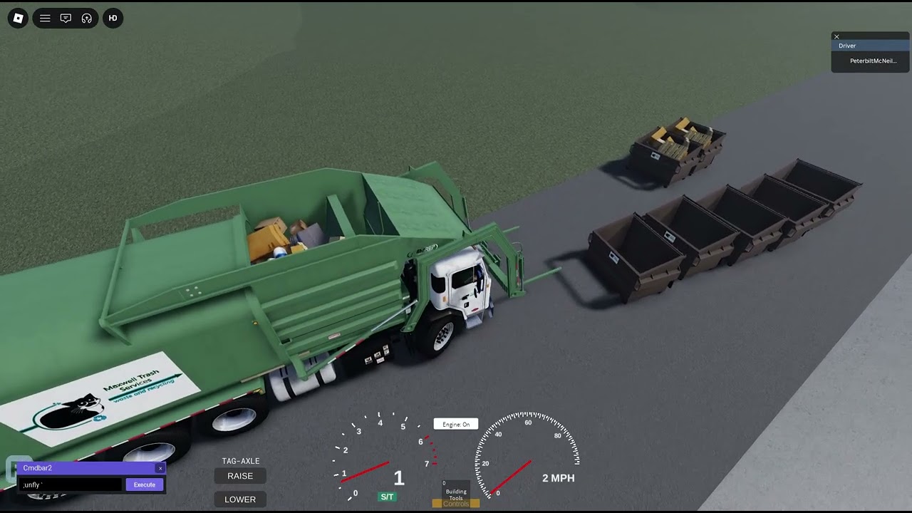 Maxwell Trash Services Garbage truck VS 8 dumpsters