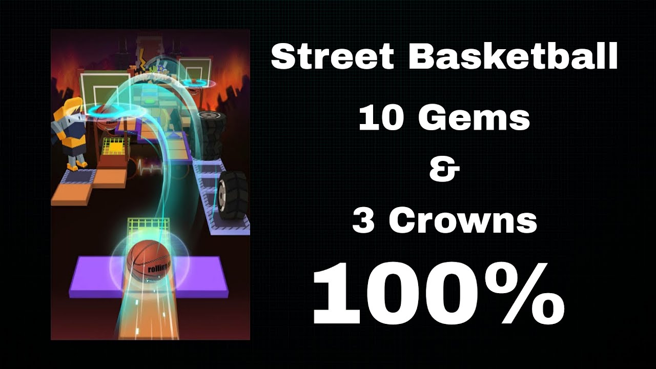 Rolling Sky - Street Basketball - Level 21 (10 Gems 3 Crowns 100%) GamePlay