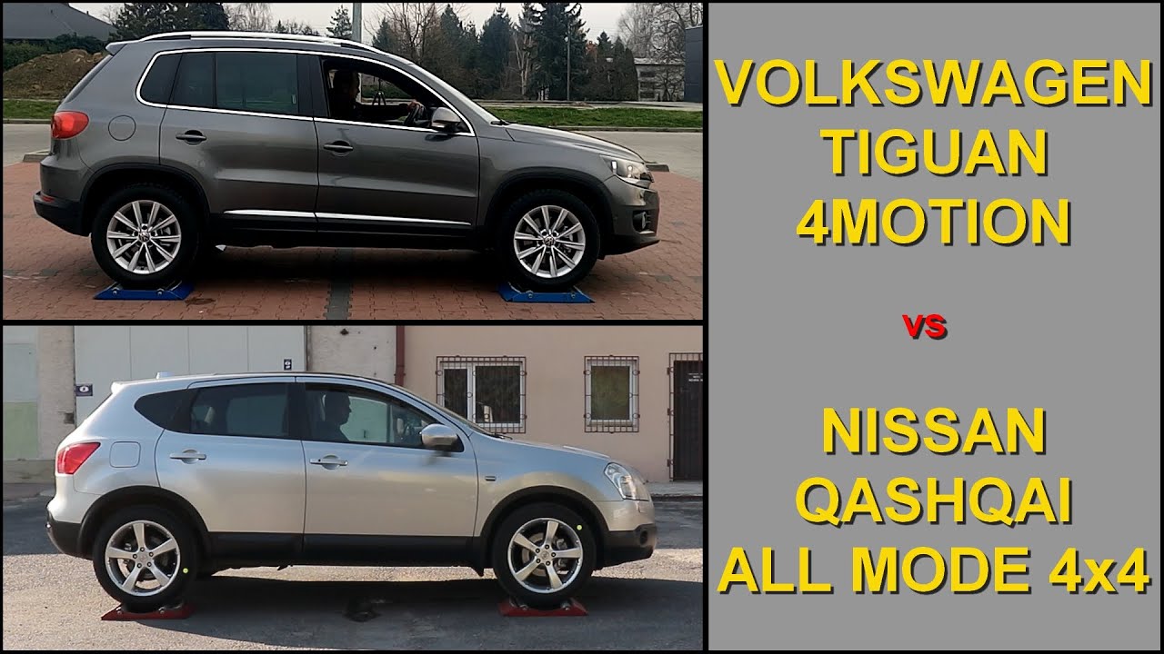 SLIP TEST - Volkswagen Tiguan 4Motion vs Nissan Qashqai All Mode 4x4 - @4x4.tests.on.rollers