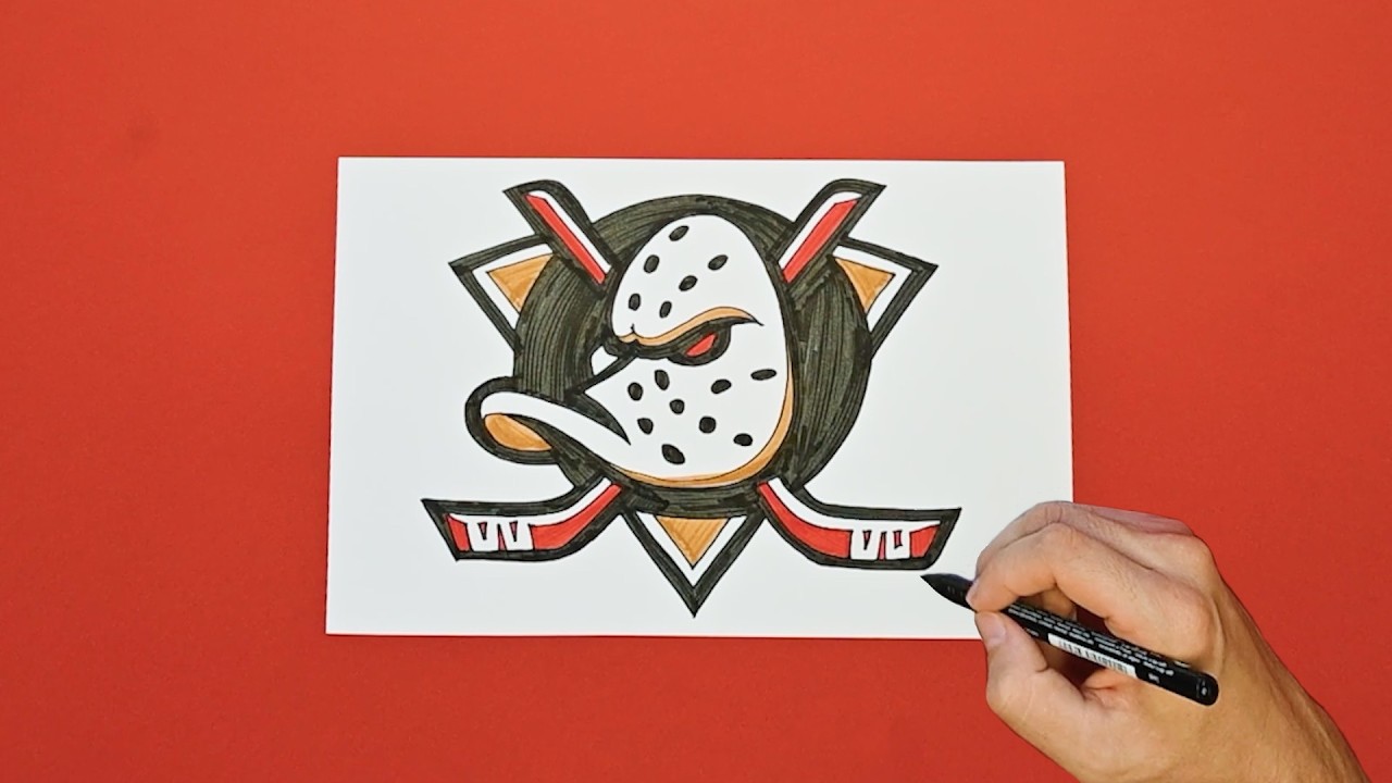 How to draw Anaheim Ducks Logo - NHL Team Series