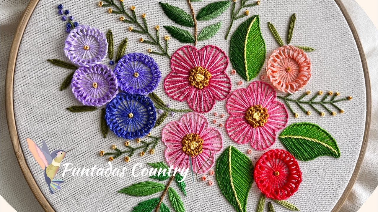 Bordados a Mano Fácil de Flores y Hojas para Principiantes