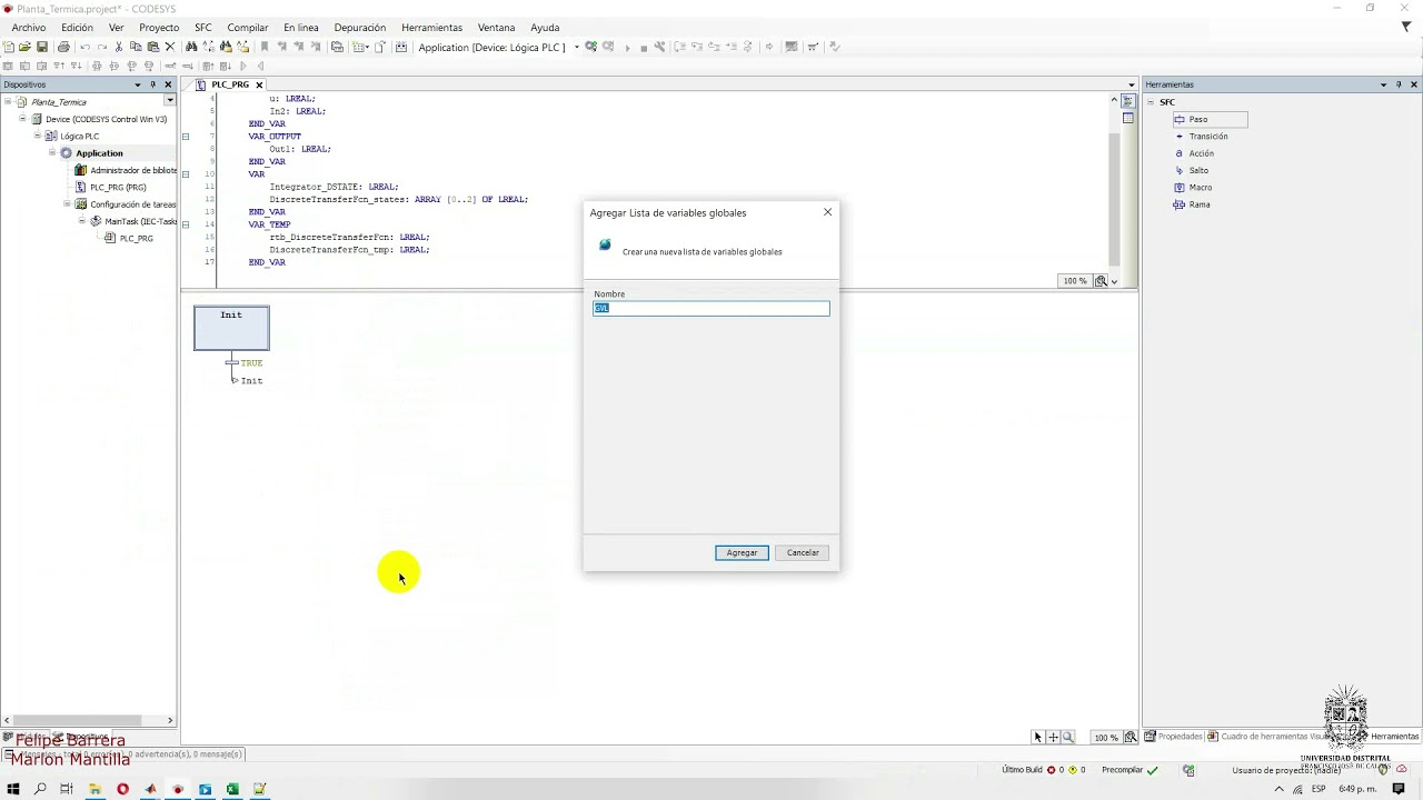 Etapa 5 - Adaptación del código generado en PLC Coder en el entorno de Codesys