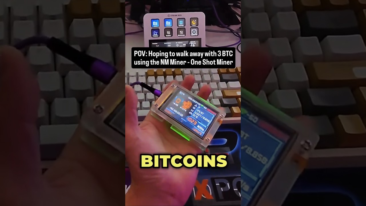 Hoping to walk away with 3 Bitcoins using the NMMiner - One Shot Miner 🤓 1-in-180 million chance 😅🤞