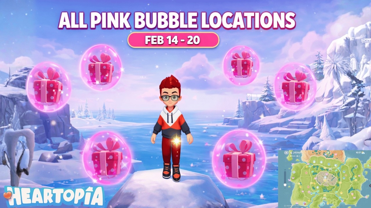Heartopia: ВСЕ места, где можно посетить Pink Bubble (14–20 февраля) – Не пропустите!