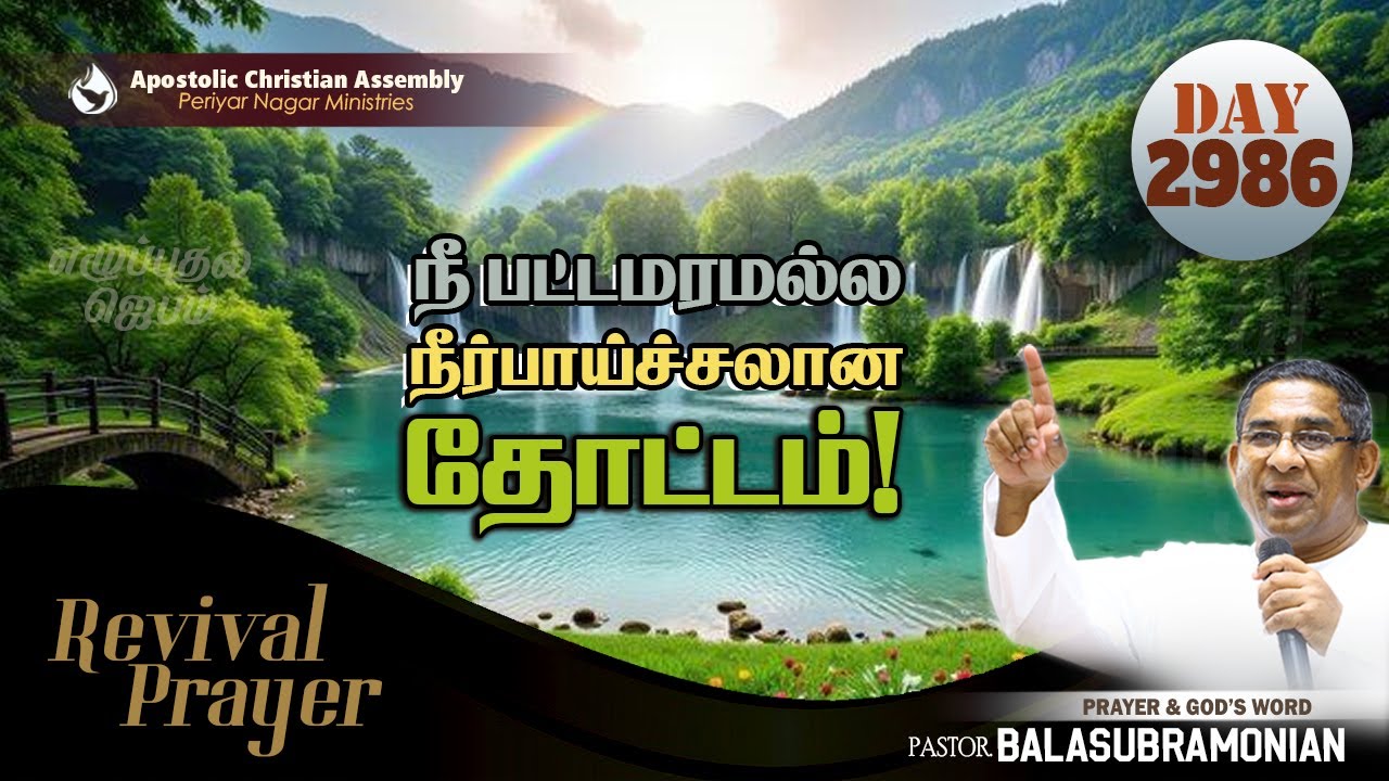 🔴 LIVE - Revival Prayer - Day 2986 : நீ பட்டமரமல்ல நீர்ப்பாய்ச்சலான தோட்டம்!