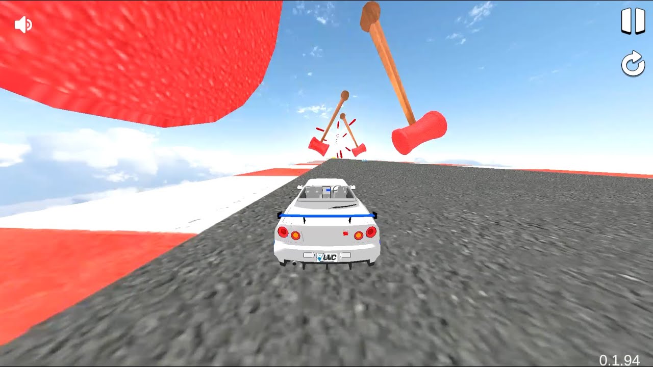 Sky Riders Crazy Car Game Funny Crush Moments Nissan Skyline & Motobike  part 2