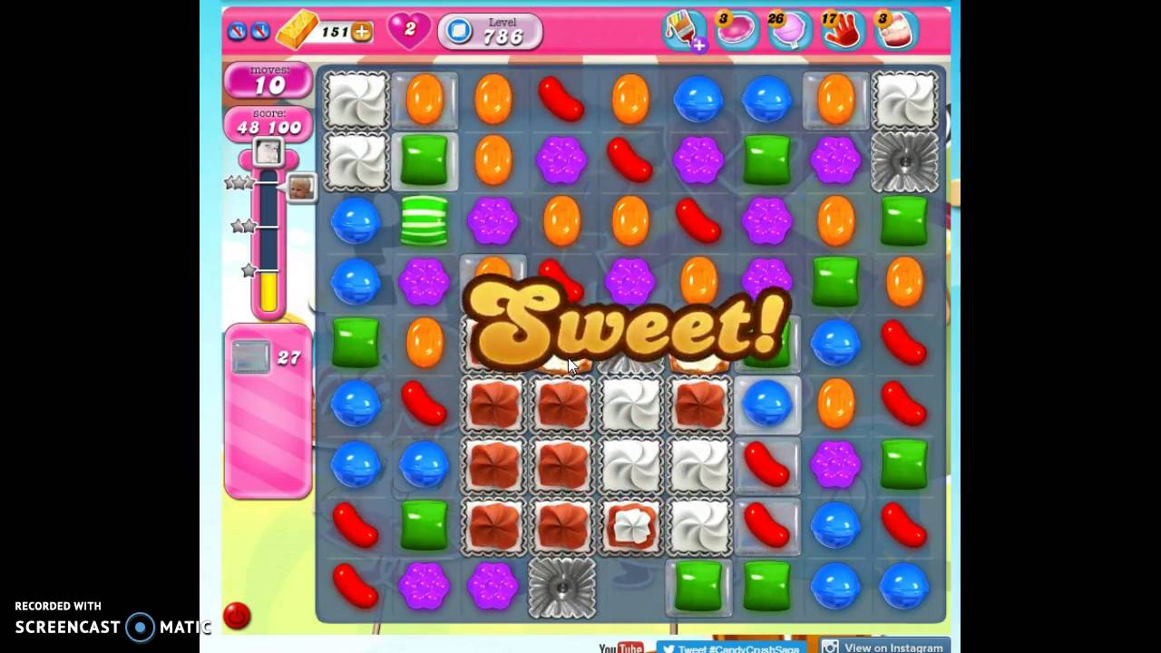 Candy Crush Level 786 help w/audio tips, hints, tricks