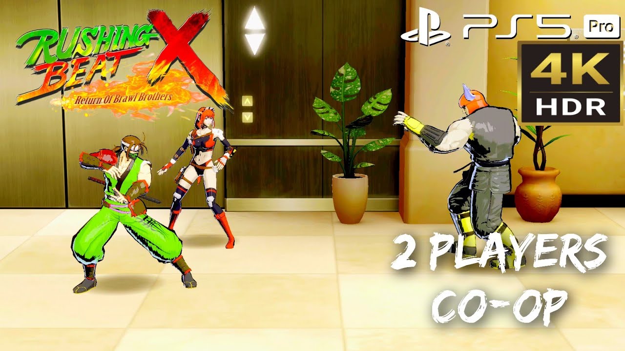 [2 Players Co-op] Rushing Beat X Return of Brawl Brothers Walkthrough (PS5 Pro) 4K HDR
