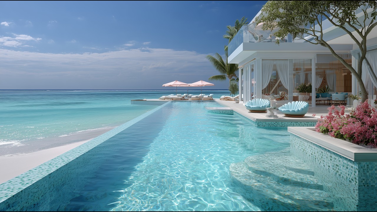 Luxury Oceanfront Resort Tour: 4K Relaxation & Entertainment in a Dream Beach Palace | ELR-014