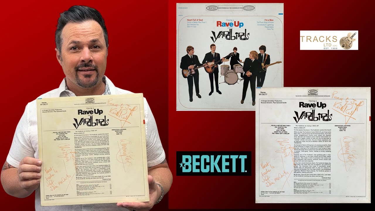 The Yardbirds ULTRA RARE Vintage Signed Rave Up Album with Jimmy Page PRE ZEPPELIN Beckett LOA