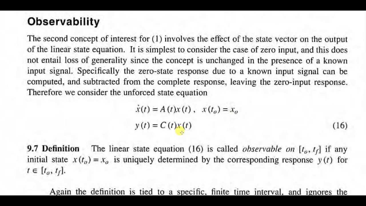 Control Theory (Introduction to Observability)