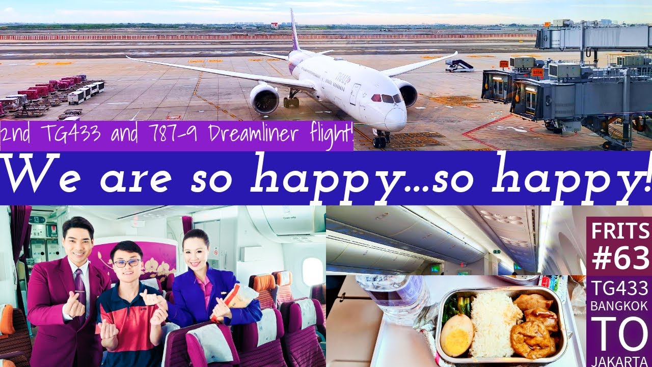 (FRITS #63) Thai Airways Economy Class Flight Experience: TG433 Bangkok BKK to Jakarta CGK