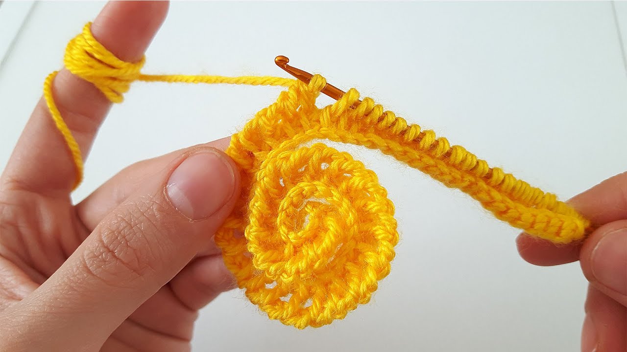 TUNUS İŞİ ÇOK KOLAY ÖRGÜ GÜL MODELİ #flower #flor #tejido de punto #knitting