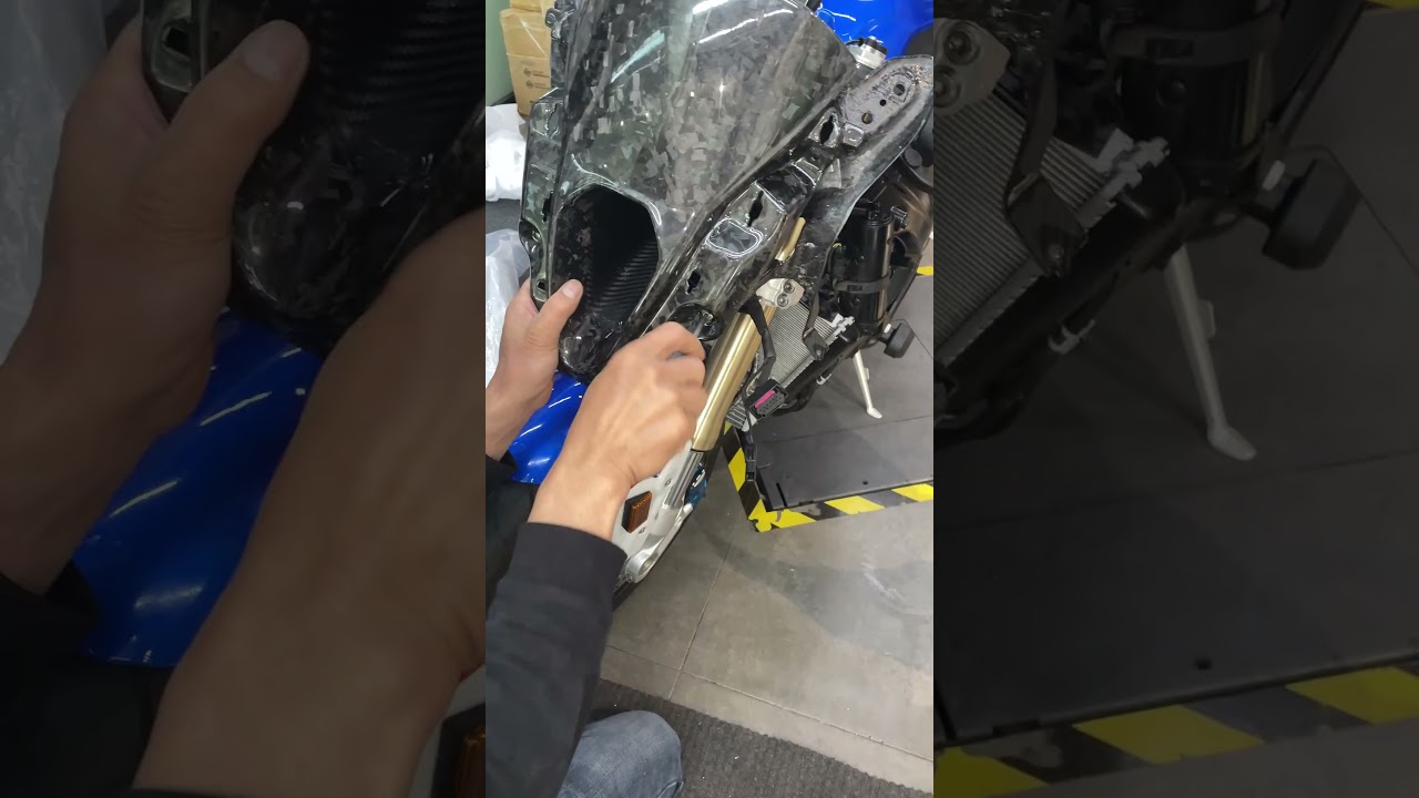 BMW S1000RR Carbon fibre fairing conversion #carbonfiber #s1000rr #bmw