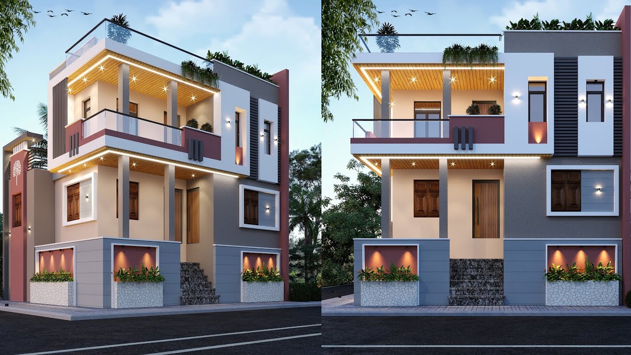 DOUBLE FLOOR HOUSE DESIGN IN 3D