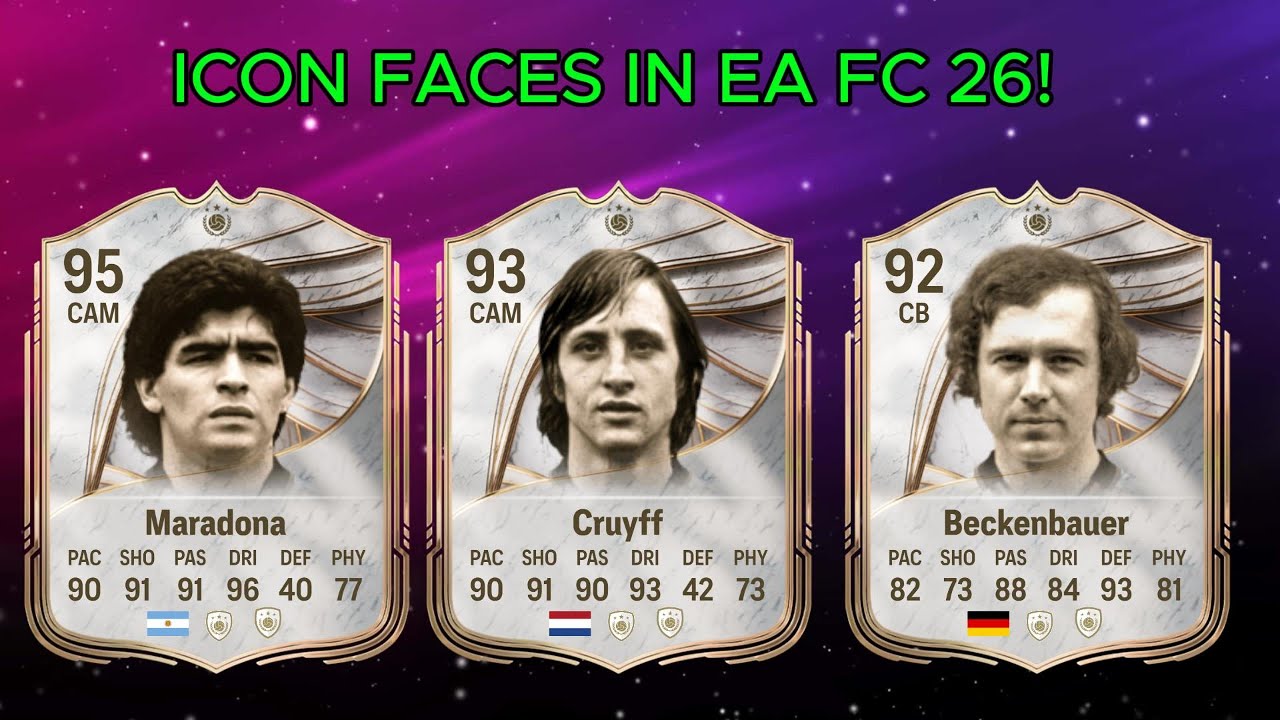 ICON FACES IN REAL LIFE VS IN EA FC 26! Ft. Maradona, Cruyff, Beckenbauer, etc. -Part 2