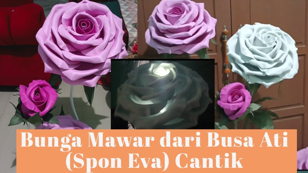 Cara membuat Bunga mawar dari Busa Ati (spon eva) standing Mawar cantik, bisa dijual #diy