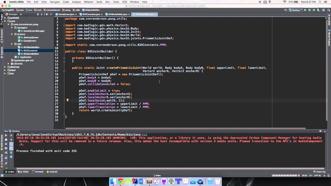 7.2 - LibGDX Game - PongGDX - Finishing The Player Paddle