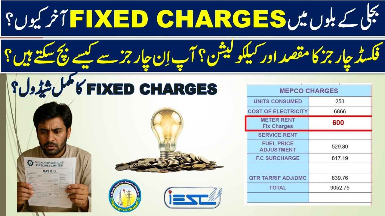 55. Fixed Charges in Electricity Bill|Protected Category|Non-Protected Category|LESCO|MEPCO