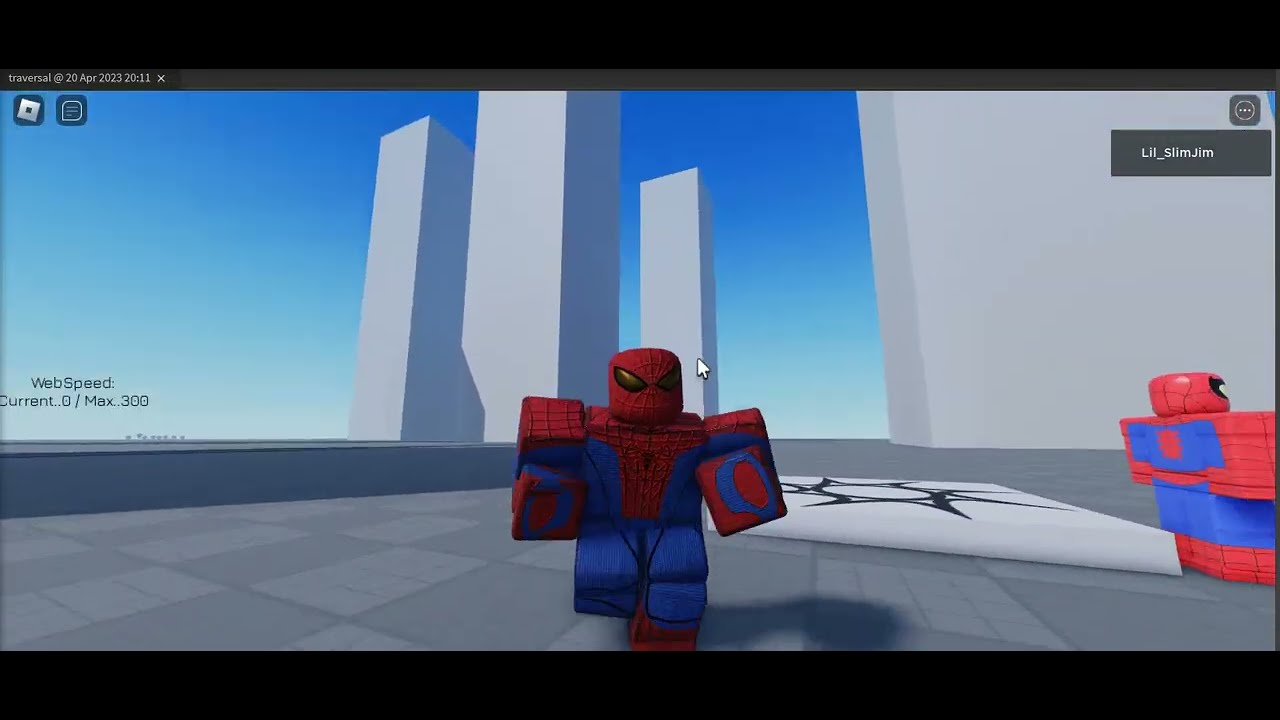 Roblox spiderman web swinging : For a friend