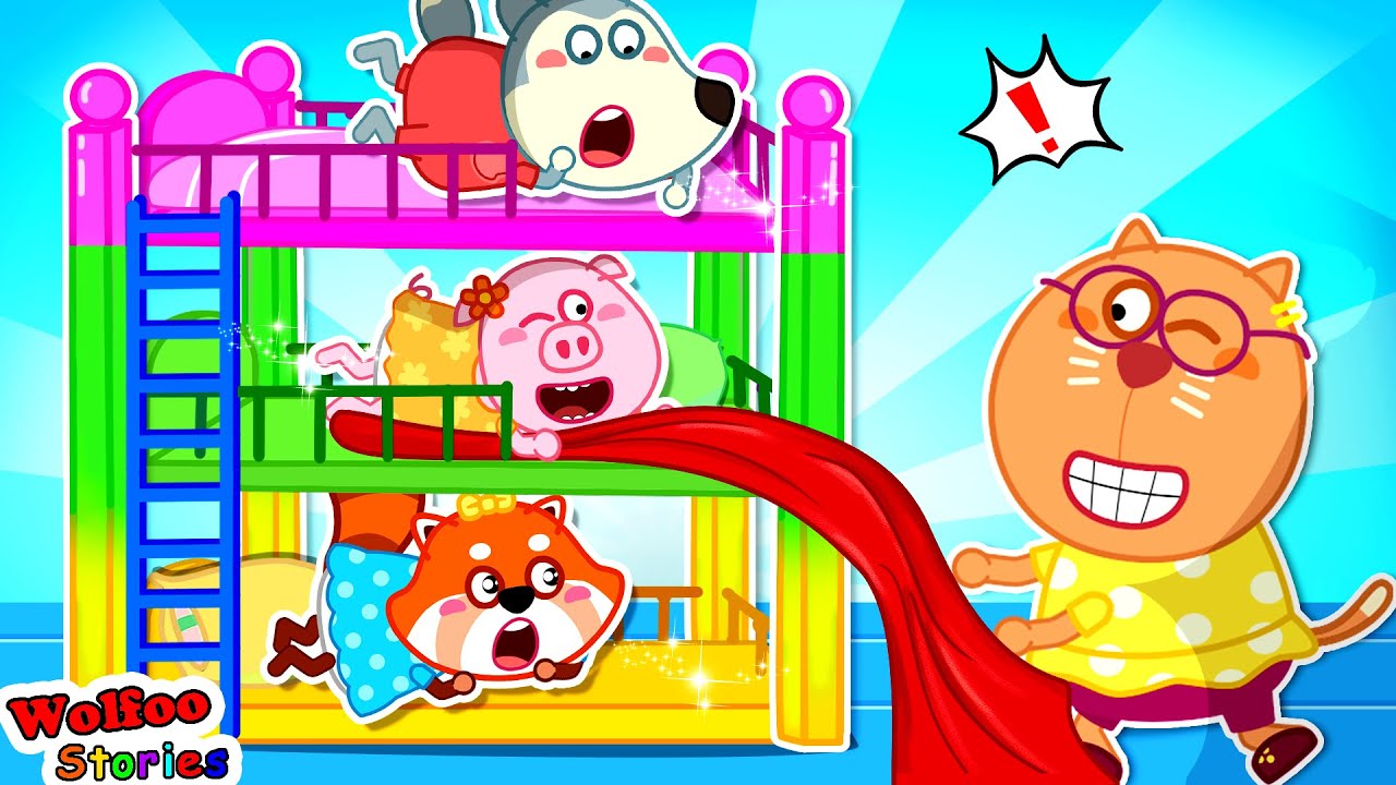 24 Hours on a Bunk Bed Challenge! ⭐ Funny Relatable Situations  @Wolfoo's stories