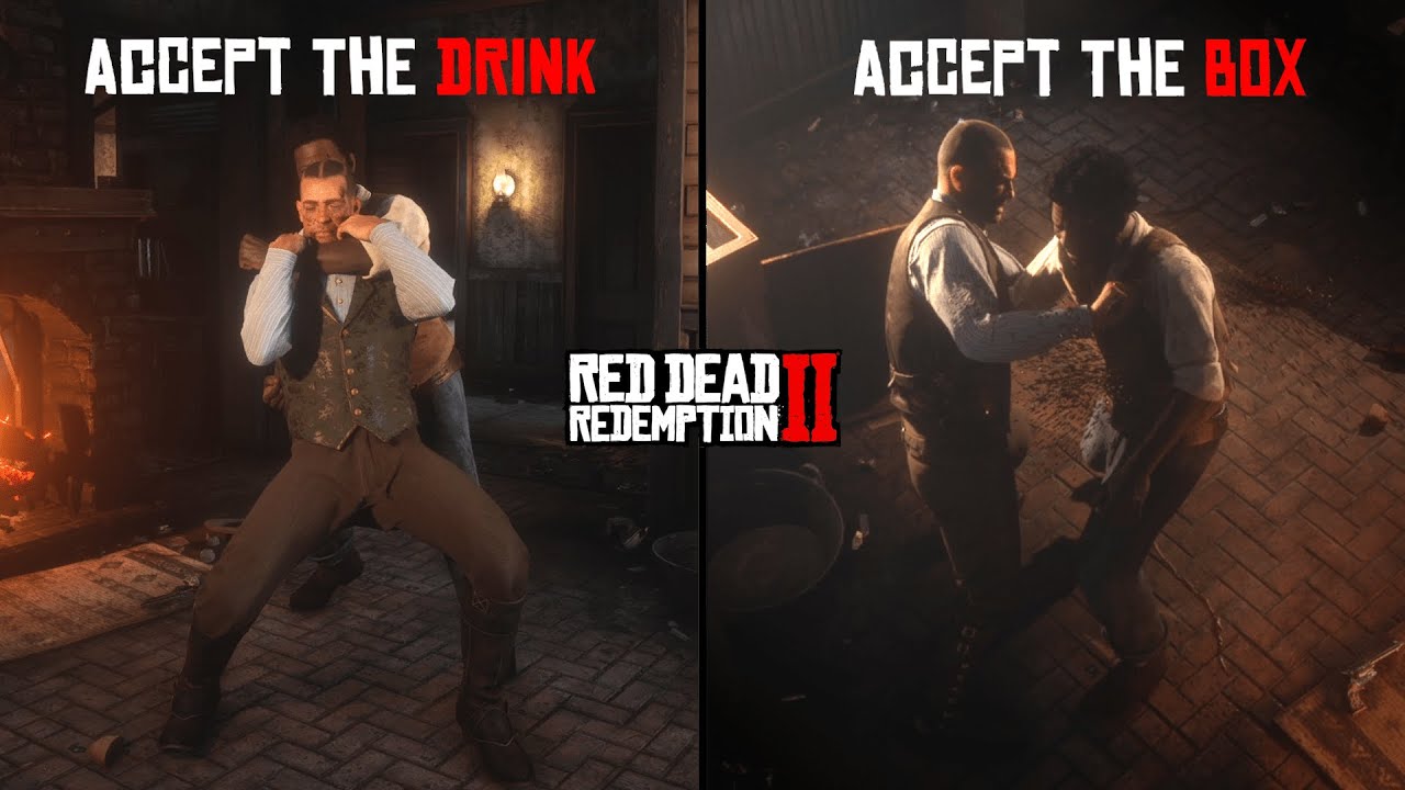 Take The Box or Accept the Drink from Algie Davison At Catfish Jacksons In RDR2 (All Outcomes)