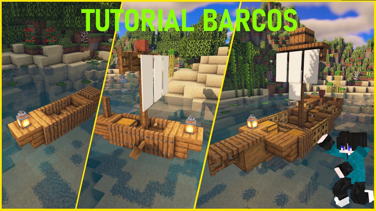 CÓMO hacer BARCOS en Minecraft FÁCIL / TUTORIAL + DESCARGA! #minecrafttutorial #minecraftboat #barco