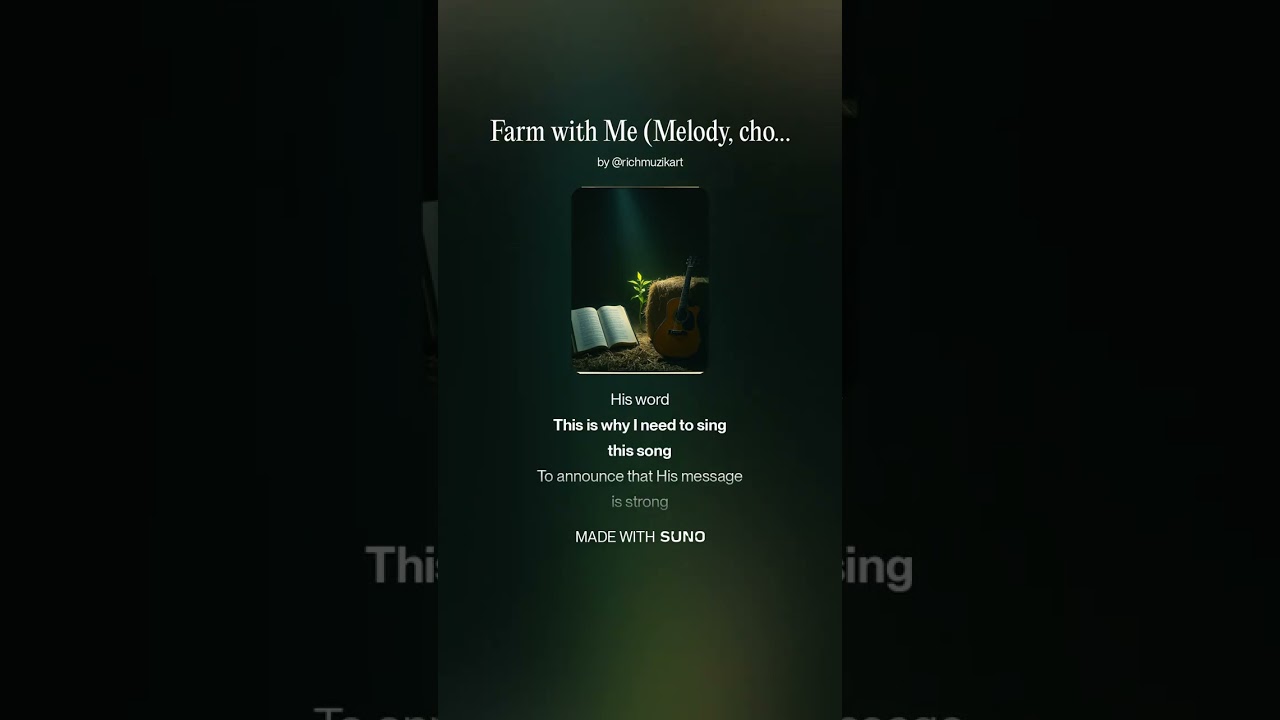 Farm with Me Melody, chords, lyrics by Richard  Instr  and vocals AI