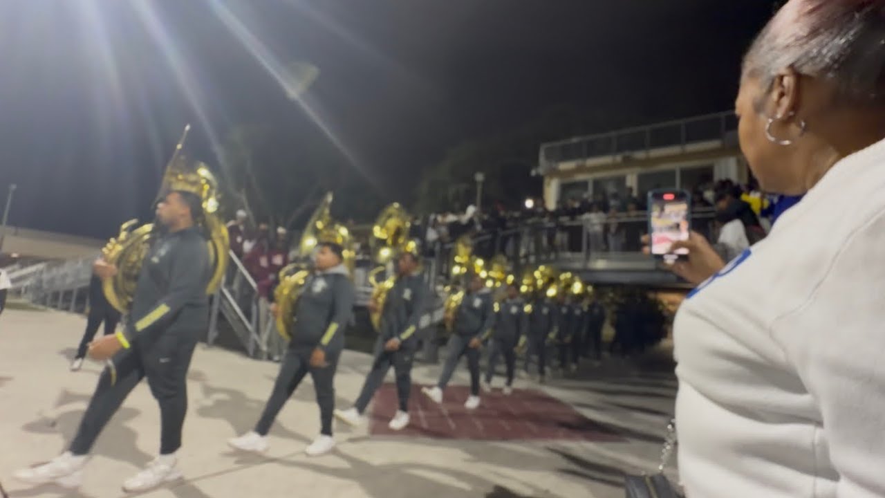 Southern University (SU) Human Jukebox marching into BOTB rehearsal at Palm Beach Lakes High School 