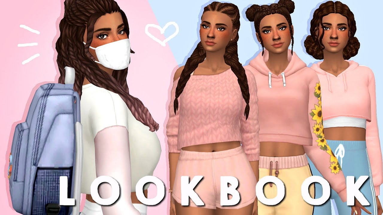 STAYING AT HOME - LOOKBOOK | Sims 4 CAS Lookbook + FULL CC LIST